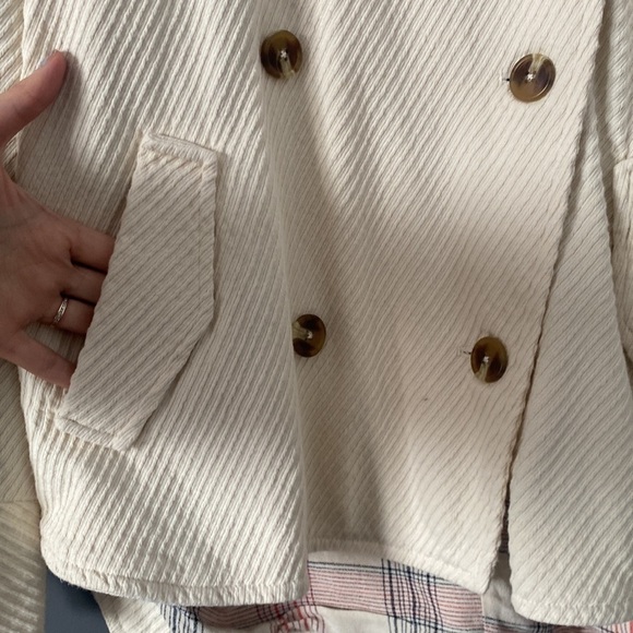 ‼️FLASH SALE‼️Free People Cream Corduroy Jacket Oversized Cottagecore Blazer - Picture 7 of 15